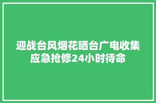 迎战台风烟花晒台广电收集应急抢修24小时待命