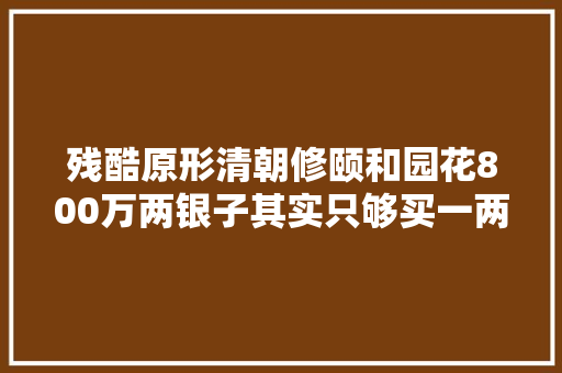 残酷原形清朝修颐和园花800万两银子其实只够买一两艘战舰