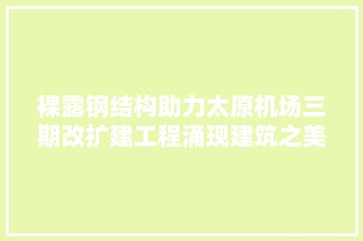 裸露钢结构助力太原机场三期改扩建工程涌现建筑之美