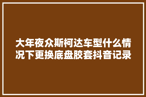 大年夜众斯柯达车型什么情况下更换底盘胶套抖音记录修理工
