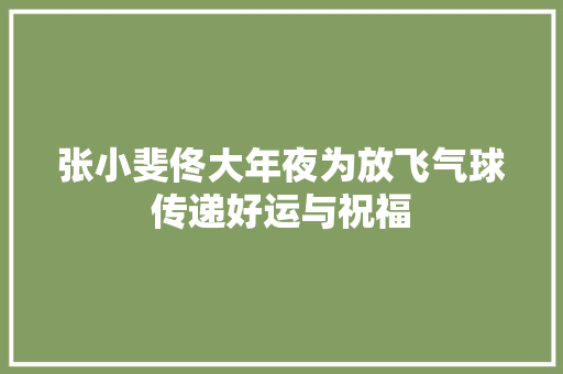 张小斐佟大年夜为放飞气球传递好运与祝福