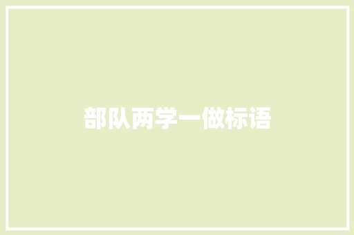 部队两学一做标语