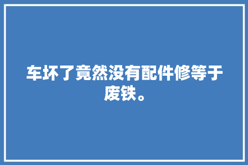 车坏了竟然没有配件修等于废铁。