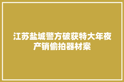 江苏盐城警方破获特大年夜产销偷拍器材案 汽车知识