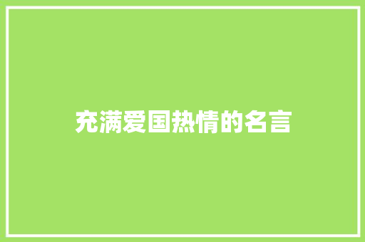充满爱国热情的名言
