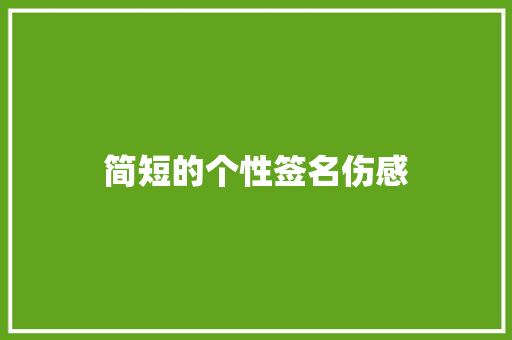 简短的个性签名伤感