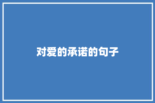对爱的承诺的句子