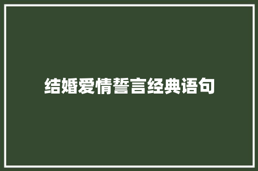 结婚爱情誓言经典语句