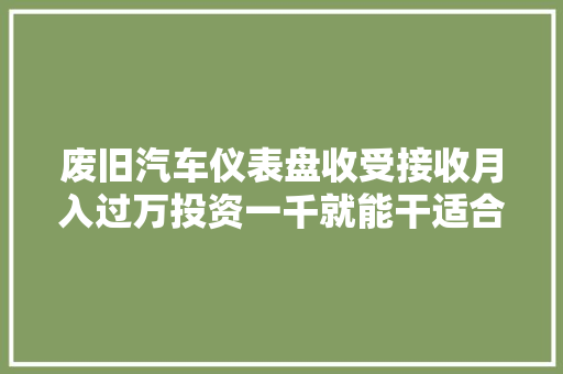 废旧汽车仪表盘收受接收月入过万投资一千就能干适合小白