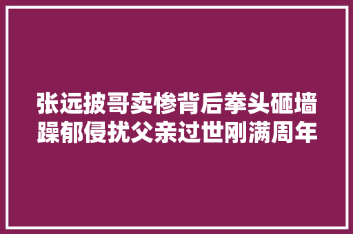 张远披哥卖惨背后拳头砸墙躁郁侵扰父亲过世刚满周年