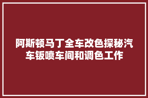 阿斯顿马丁全车改色探秘汽车钣喷车间和调色工作