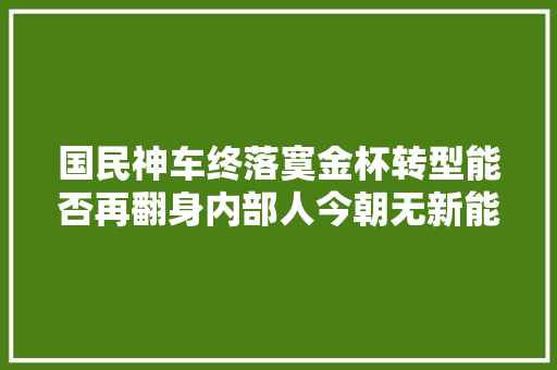 国民神车终落寞金杯转型能否再翻身内部人今朝无新能源计划