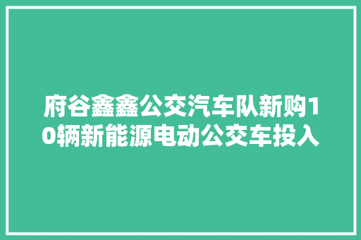 府谷鑫鑫公交汽车队新购10辆新能源电动公交车投入运营