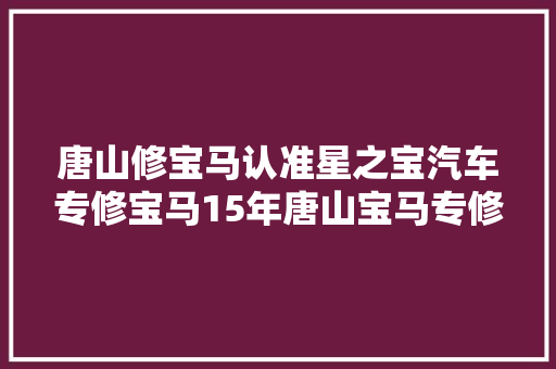 唐山修宝马认准星之宝汽车专修宝马15年唐山宝马专修