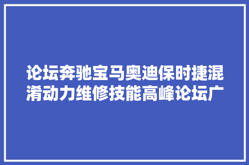 论坛奔驰宝马奥迪保时捷混淆动力维修技能高峰论坛广州站