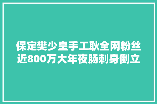 保定樊少皇手工耿全网粉丝近800万大年夜肠刺身倒立洗头机大年夜眼神器看过他视频的人都笑了