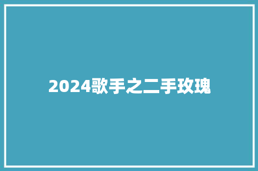 2024歌手之二手玫瑰 休闲娱乐