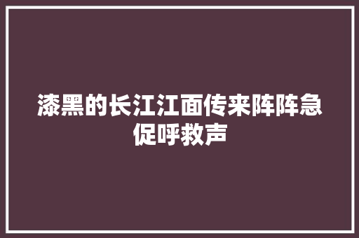 漆黑的长江江面传来阵阵急促呼救声
