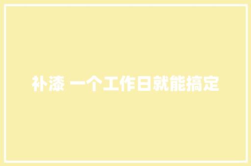 补漆 一个工作日就能搞定
