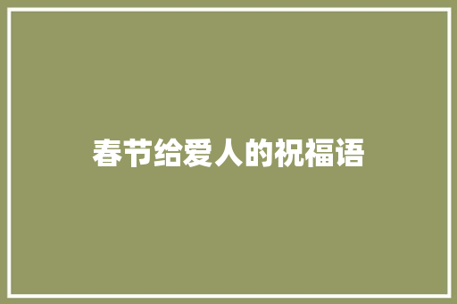 春节给爱人的祝福语