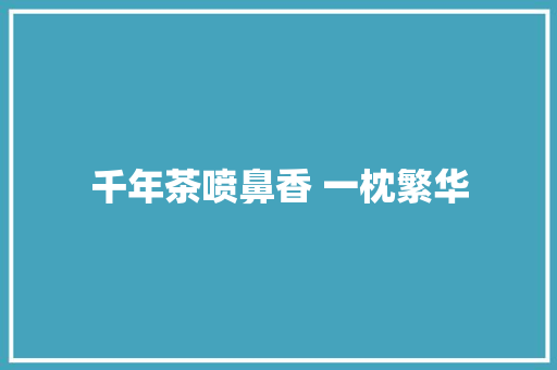千年茶喷鼻香 一枕繁华