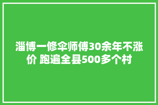 淄博一修伞师傅30余年不涨价 跑遍全县500多个村