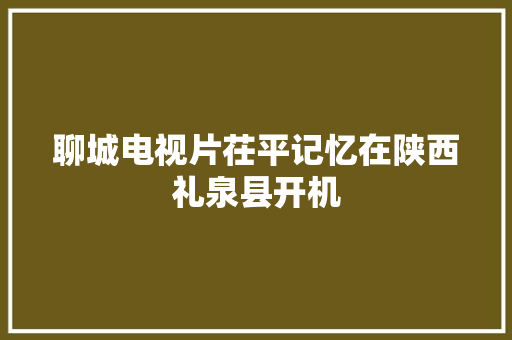 聊城电视片茌平记忆在陕西礼泉县开机