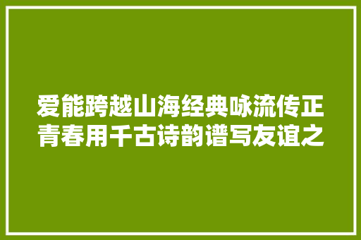 爱能跨越山海经典咏流传正青春用千古诗韵谱写友谊之歌