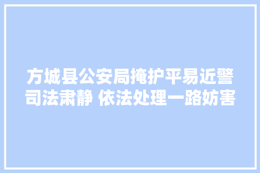 方城县公安局掩护平易近警司法肃静 依法处理一路妨害公务案件