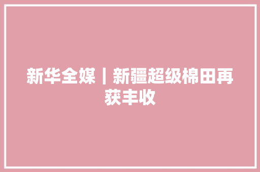 新华全媒｜新疆超级棉田再获丰收