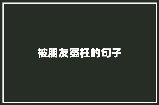 被朋友冤枉的句子