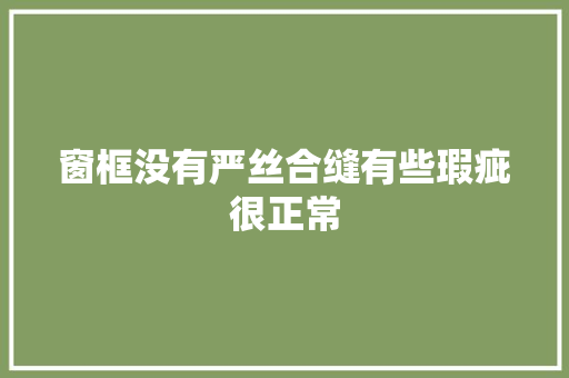窗框没有严丝合缝有些瑕疵很正常 汽车知识