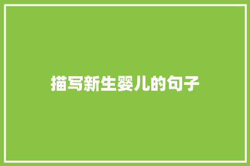 描写新生婴儿的句子