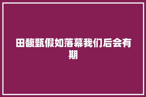 田馥甄假如落幕我们后会有期
