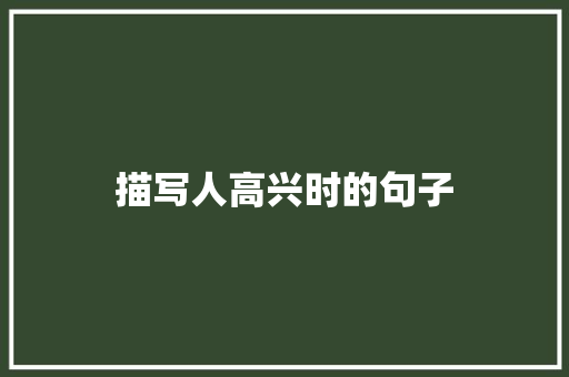 描写人高兴时的句子
