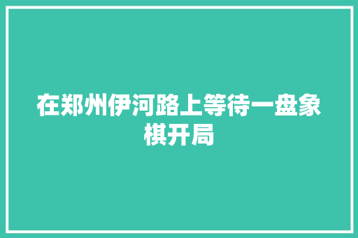 在郑州伊河路上等待一盘象棋开局