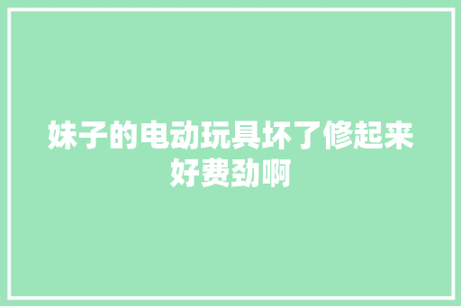 妹子的电动玩具坏了修起来好费劲啊