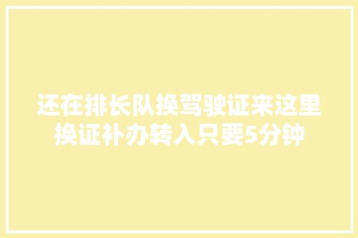 还在排长队换驾驶证来这里换证补办转入只要5分钟