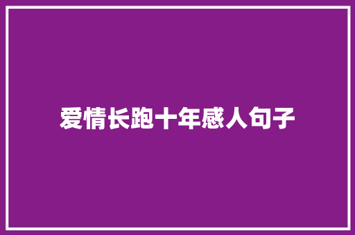 爱情长跑十年感人句子