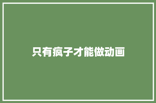 只有疯子才能做动画