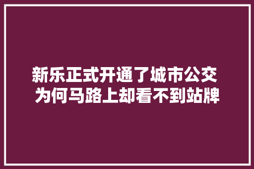 新乐正式开通了城市公交 为何马路上却看不到站牌 汽车知识