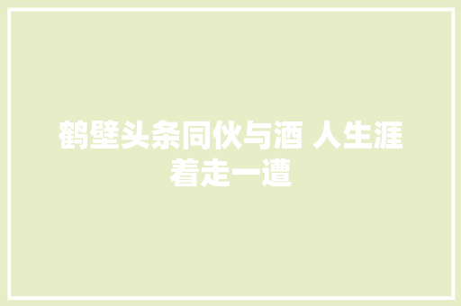 鹤壁头条同伙与酒 人生涯着走一遭