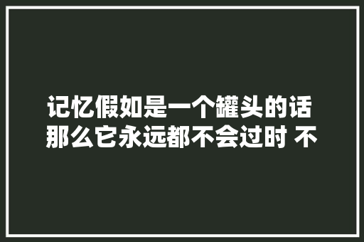 记忆假如是一个罐头的话 那么它永远都不会过时 不要忘记我爱你