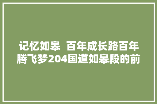 记忆如皋  百年成长路百年腾飞梦204国道如皋段的前世今生