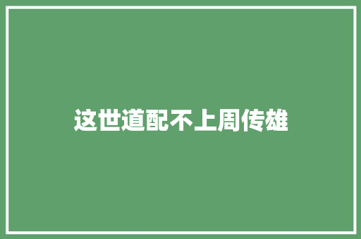这世道配不上周传雄 休闲娱乐