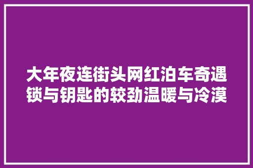 大年夜连街头网红泊车奇遇锁与钥匙的较劲温暖与冷漠的碰撞