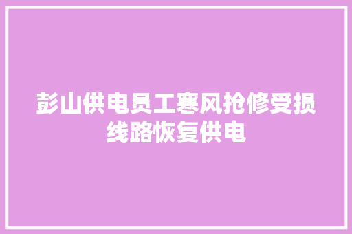 彭山供电员工寒风抢修受损线路恢复供电