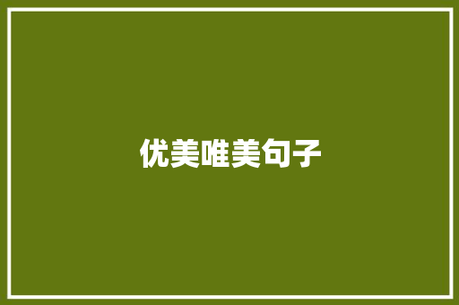 优美唯美句子