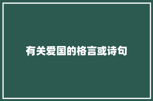 有关爱国的格言或诗句