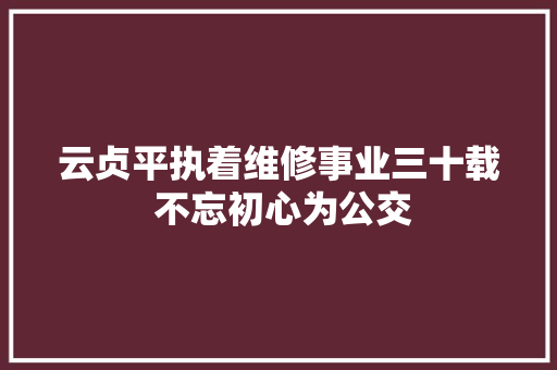 云贞平执着维修事业三十载 不忘初心为公交